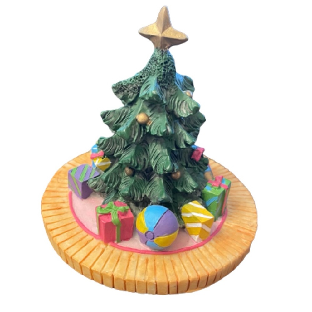 Vintage Christmas tree holiday candle topper